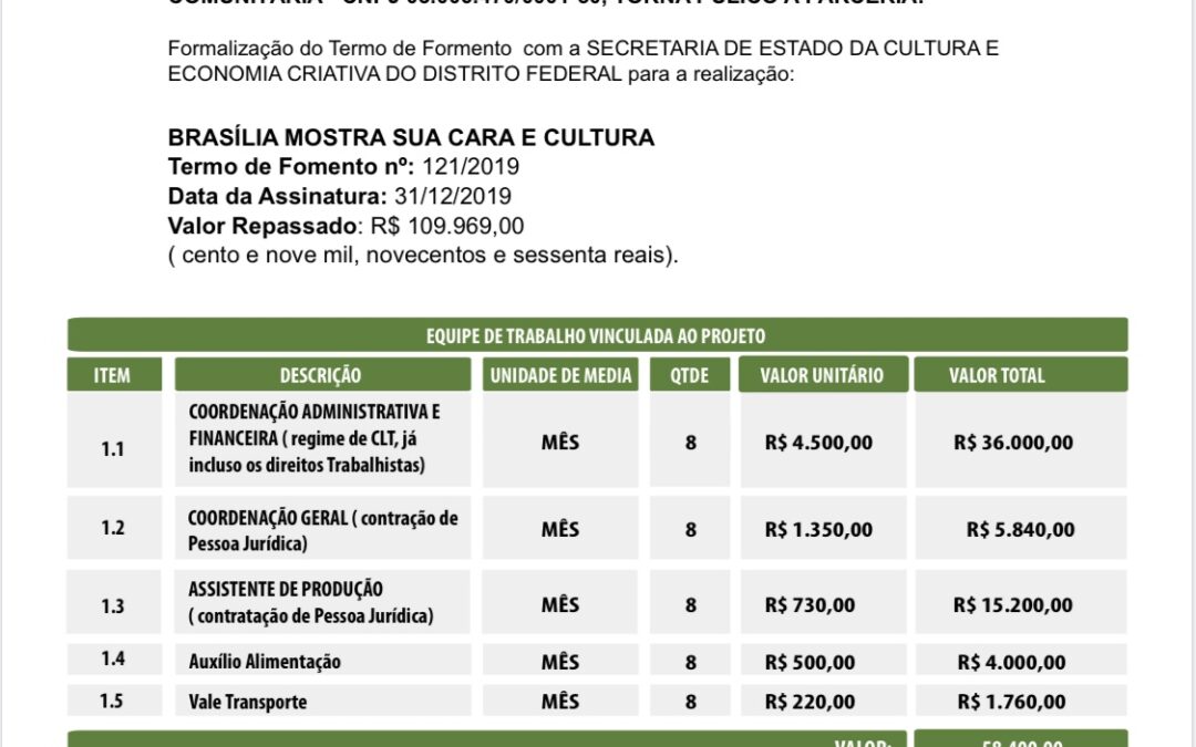 Projeto em execução com a Secretaria de Cultura e Economia Criativa vai potencializar a TV Comunitária